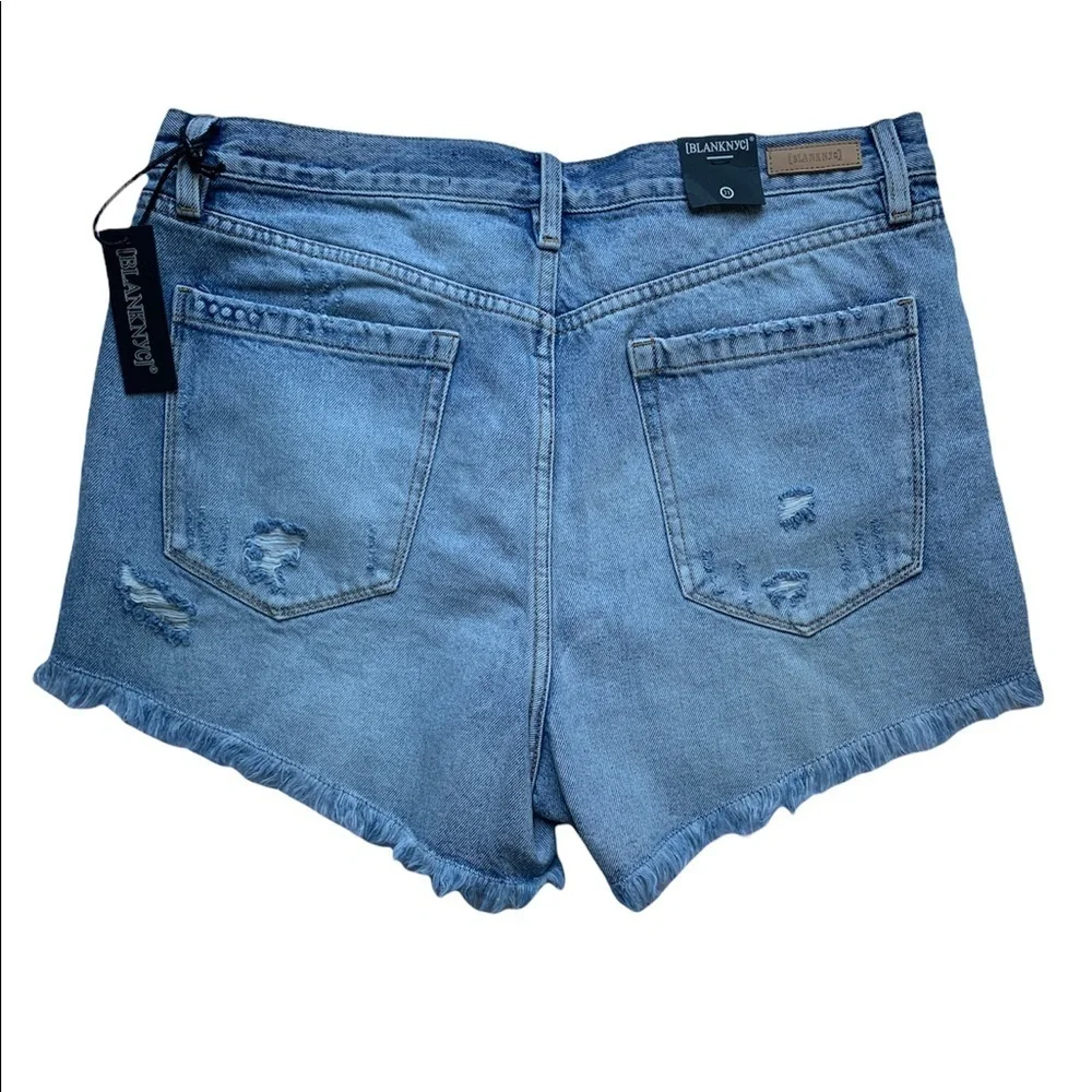 Blank‎ NYC High-Rise Distressed Button Fly Denim Shorts